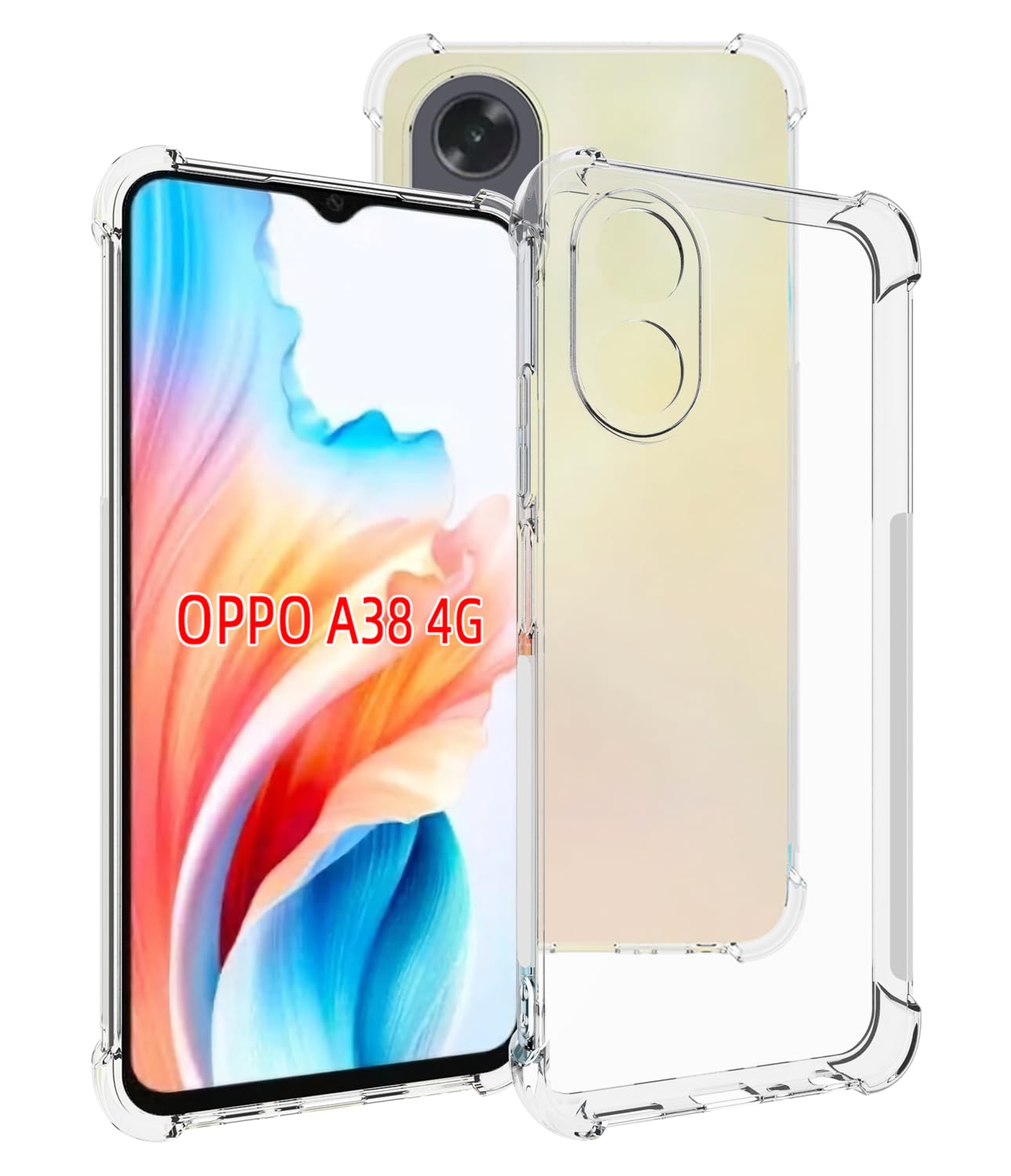 Amazon.com: USTIYA Case for Oppo A38 4G Clear TPU Four Corners Protective  Cover Transparent Soft : Cell Phones & Accessories