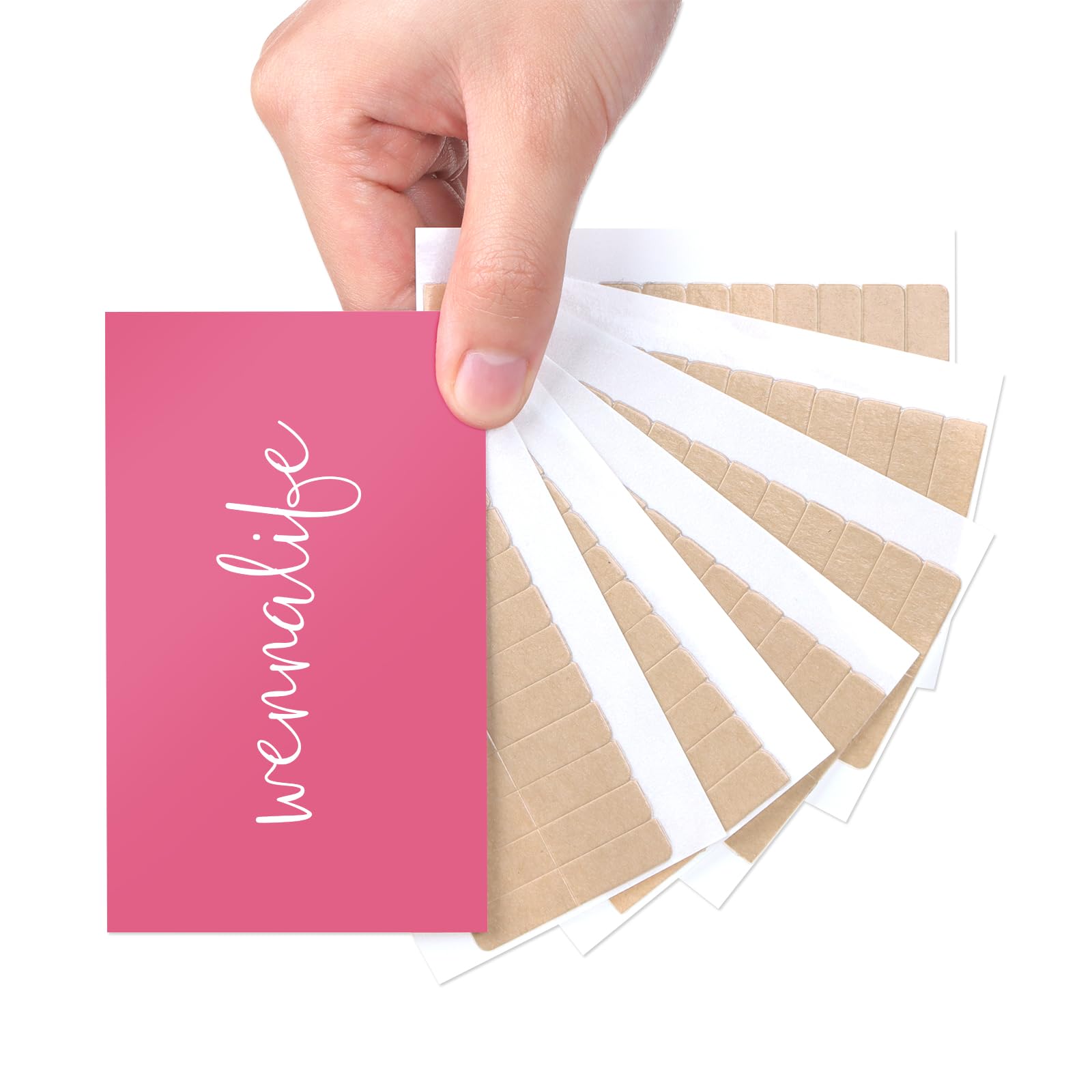 WENNALIFE Extension Biadesive per Extension Capelli Veri Biadesivo Linguette di Ricambio a Nastro Biadesivo Nessun Residuo Trasparente 72 Pezzi 1cm x 4cm/pezzo