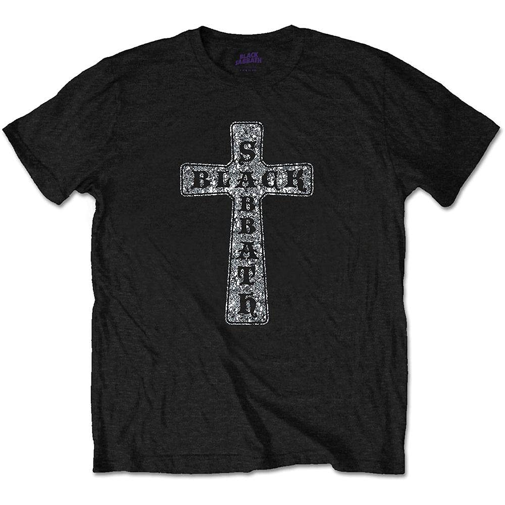 Black Sabbath T Shirt Diamante Cross Band Logo Official Unisex Black XXL