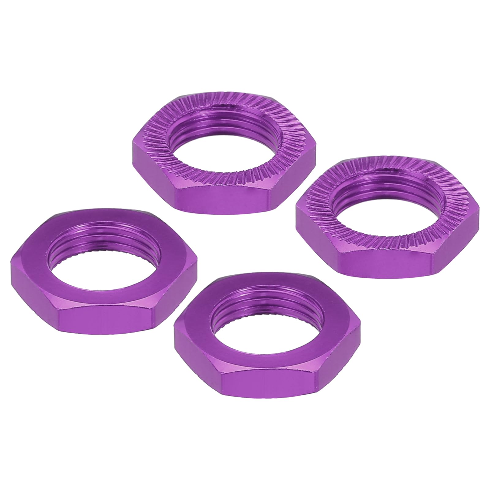 sourcing map Aluminum 17mm RC Wheel Nut Thread M12x1.0mm Hex Wheel Nuts RC Wheel Nut for 1/8 RC Model Car Trucks Off Road Car Upgraded Parts Pack of 4(Purple)