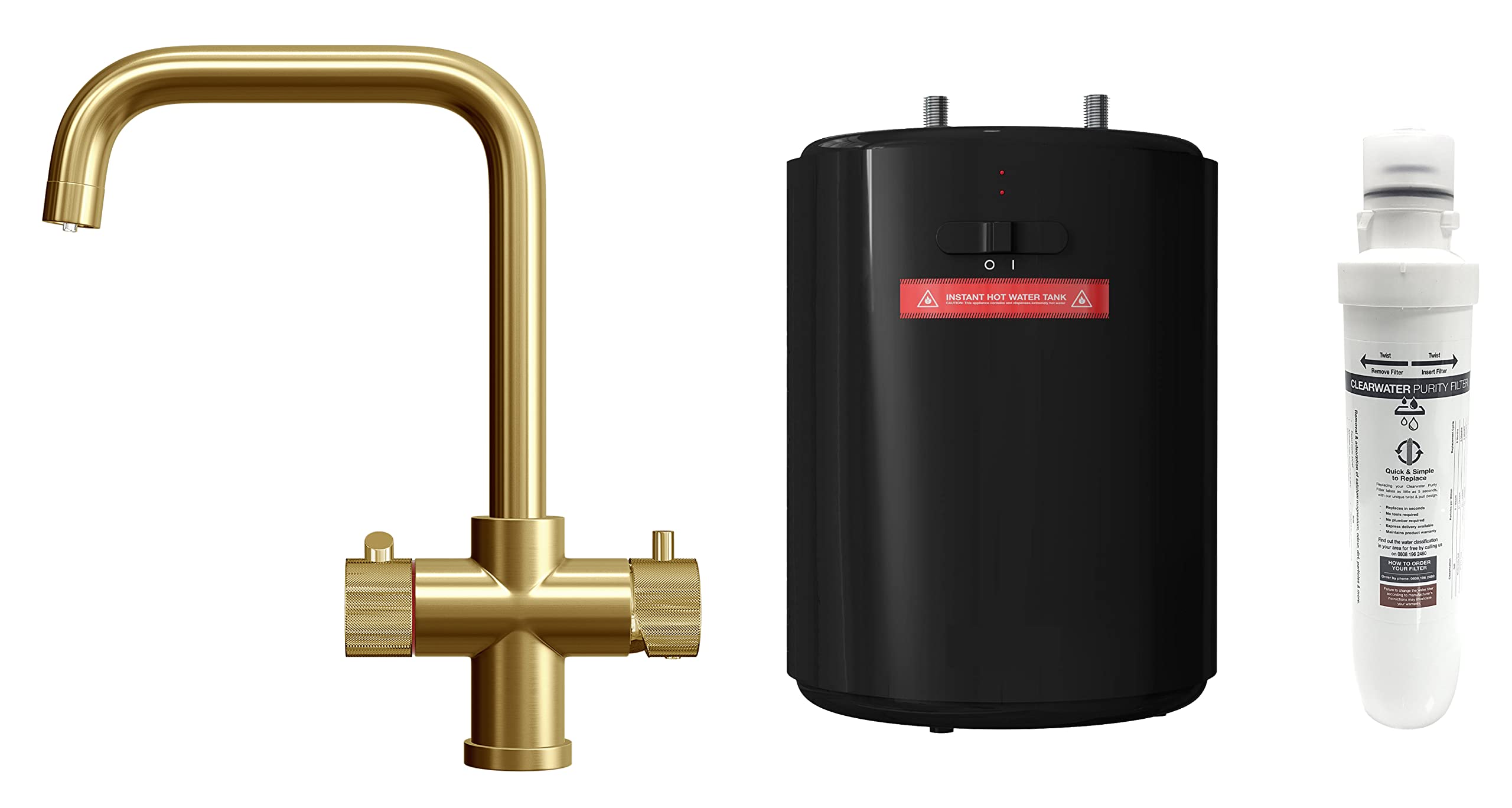 Fohen Flagro Brushed Gold 3-in-1 Instant Boiling Water Tap : Amazon.co.uk:  Home u0026 Kitchen