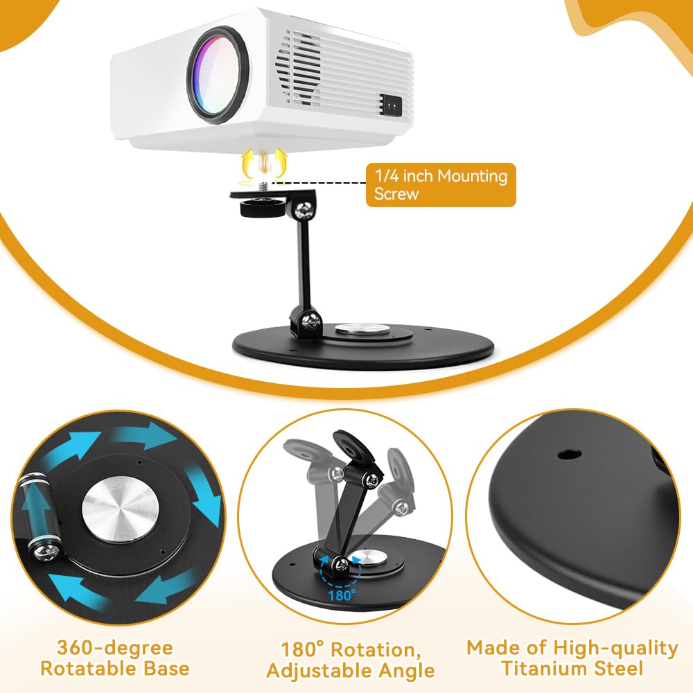 Support De Table Projecteur De Projecteur Bureau Pivotant À 360° avec Filetage 1/4" Support Projecteur Epson Benq, Yaber Mini Lit Ou Canapé