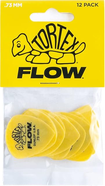 DUNLOP TORTEX® FLOW® PICKS  Standard .73 mm  Yellow (Set of 12 pieces)