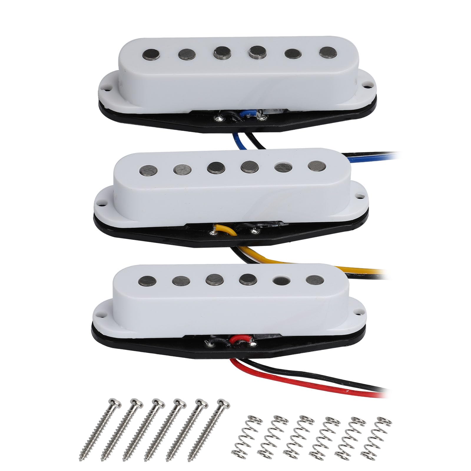 LIEKE Electric Guitar Pickup,1 Set Alnico 5 Single Coil Pickups (White)