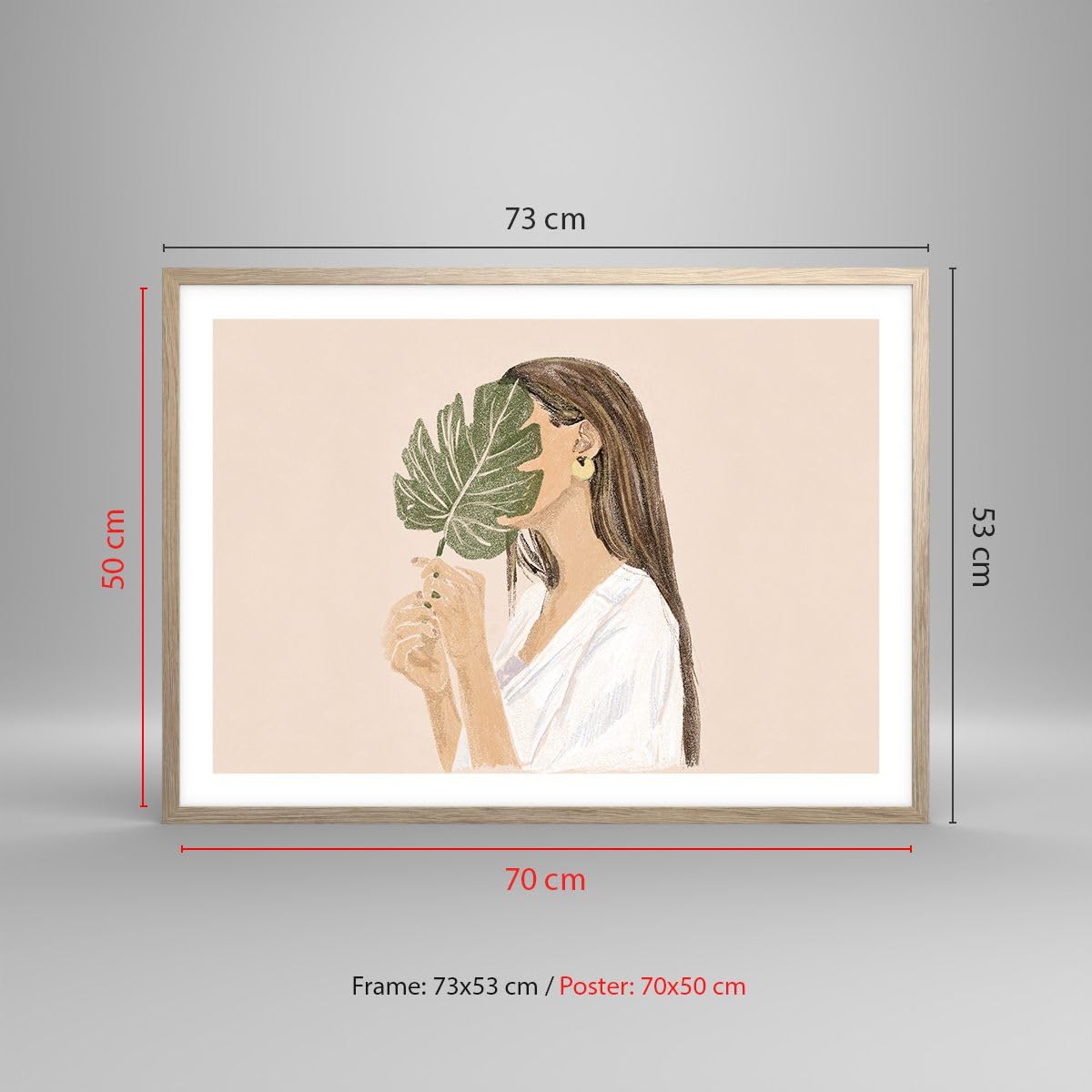Poster da Parete 70x50 cm Cornice Rovere Botanica Persone - 5512 - P2N