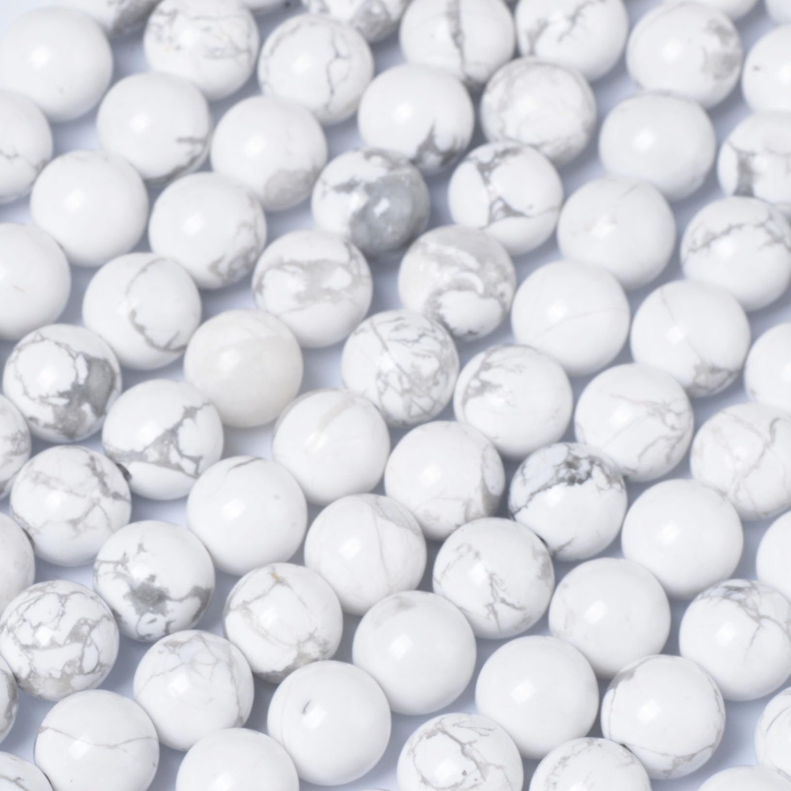 8mm Round White Howlite Natural Stone Beads for Jewellery Making Gemstone Beads for Crafting (45-50Pcs) - Image 4