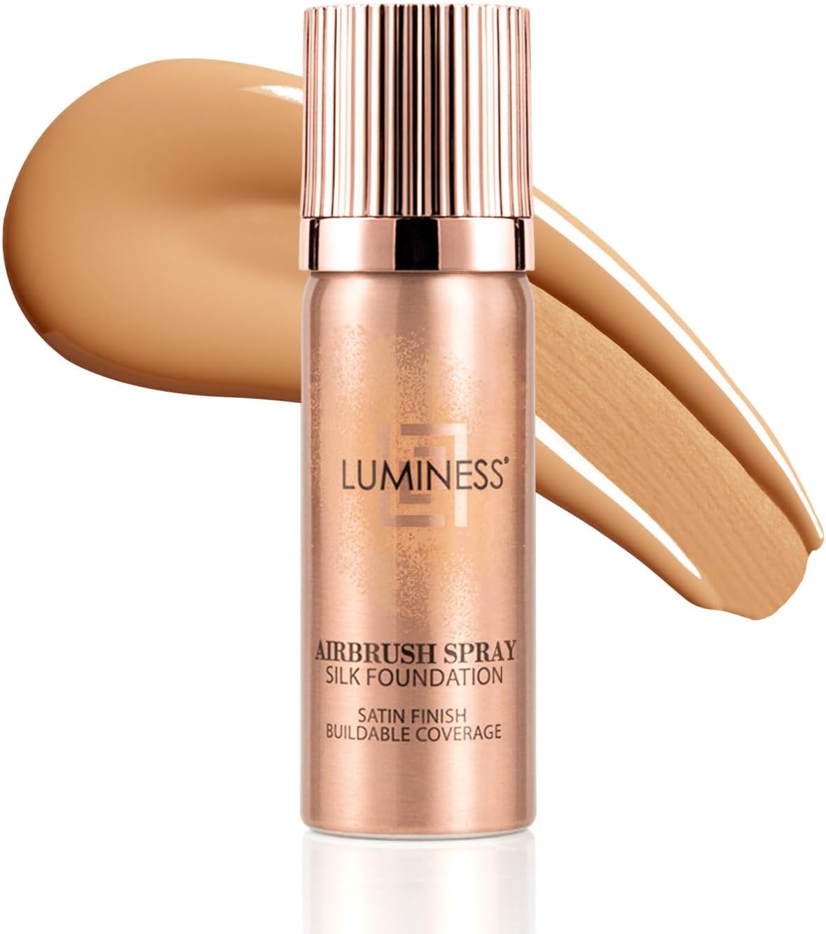 LUMINESS Airbrush Spray Foundation Makeup - Buildable Coverage, Anti-Aging Formula/w Hyaluronic Acid, Hydrating & Moisturizing, Hydrolyzed Silk, Flawless Finish, Long-Lasting Wear (040-Medium)