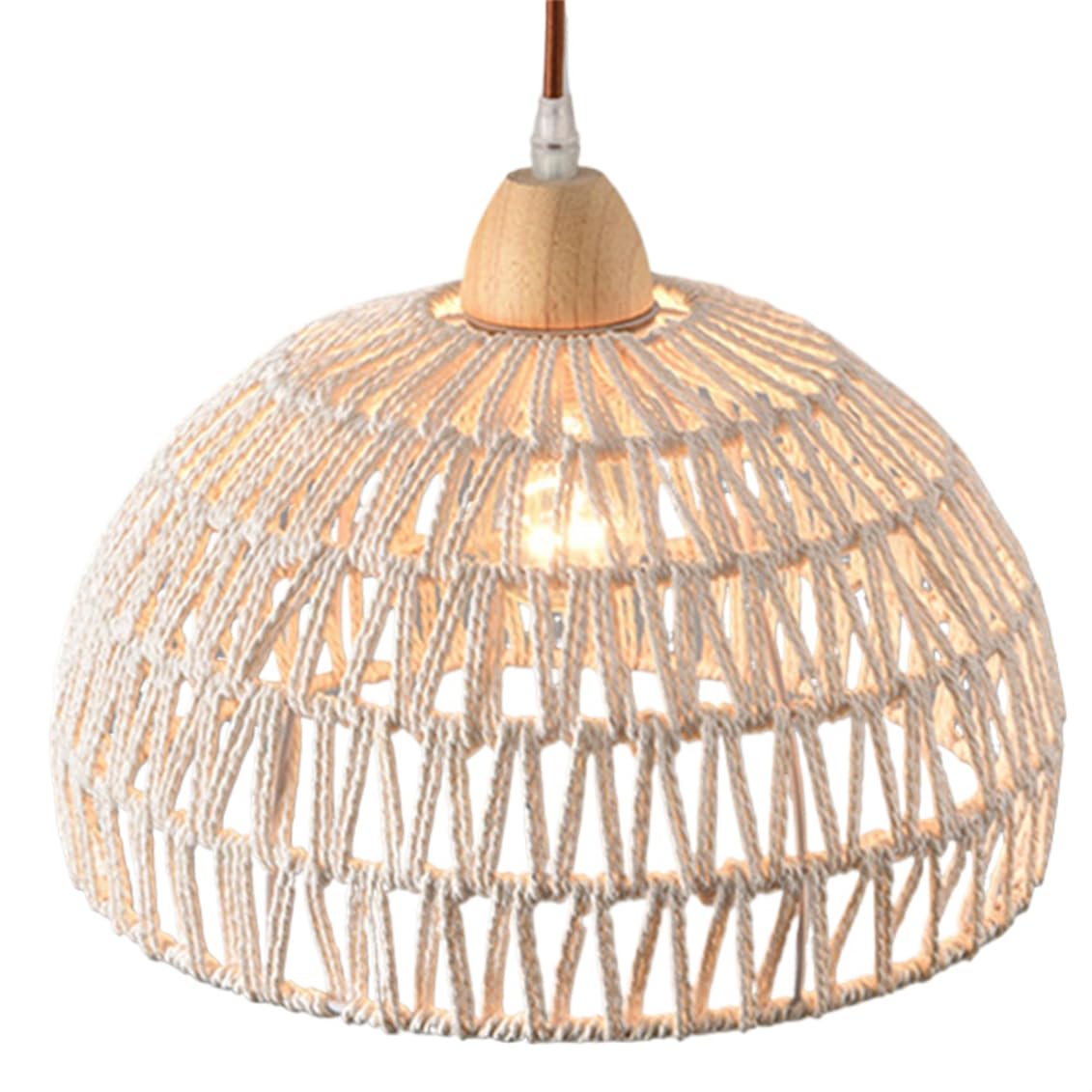 SHUANGZ Hemp Rope Chandeliers for Dining Room Lighting Fixtures for Farmhouse Barn Chandelier 1-Light Handmade White Hemp Rope Lantern for Kitchen Island Living Room Bedroom Farmhouse 1-Pack