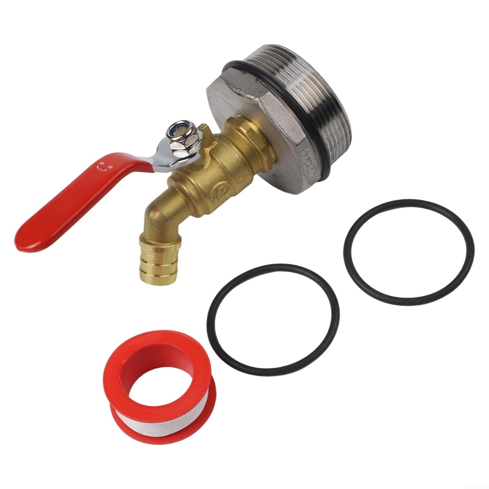 Lot de 2 robinets de tambour en laiton de 1,9 cm avec joint et ruban adhésif pour tambour de 55 gallons, compatible avec les fûts en plastique et en acier