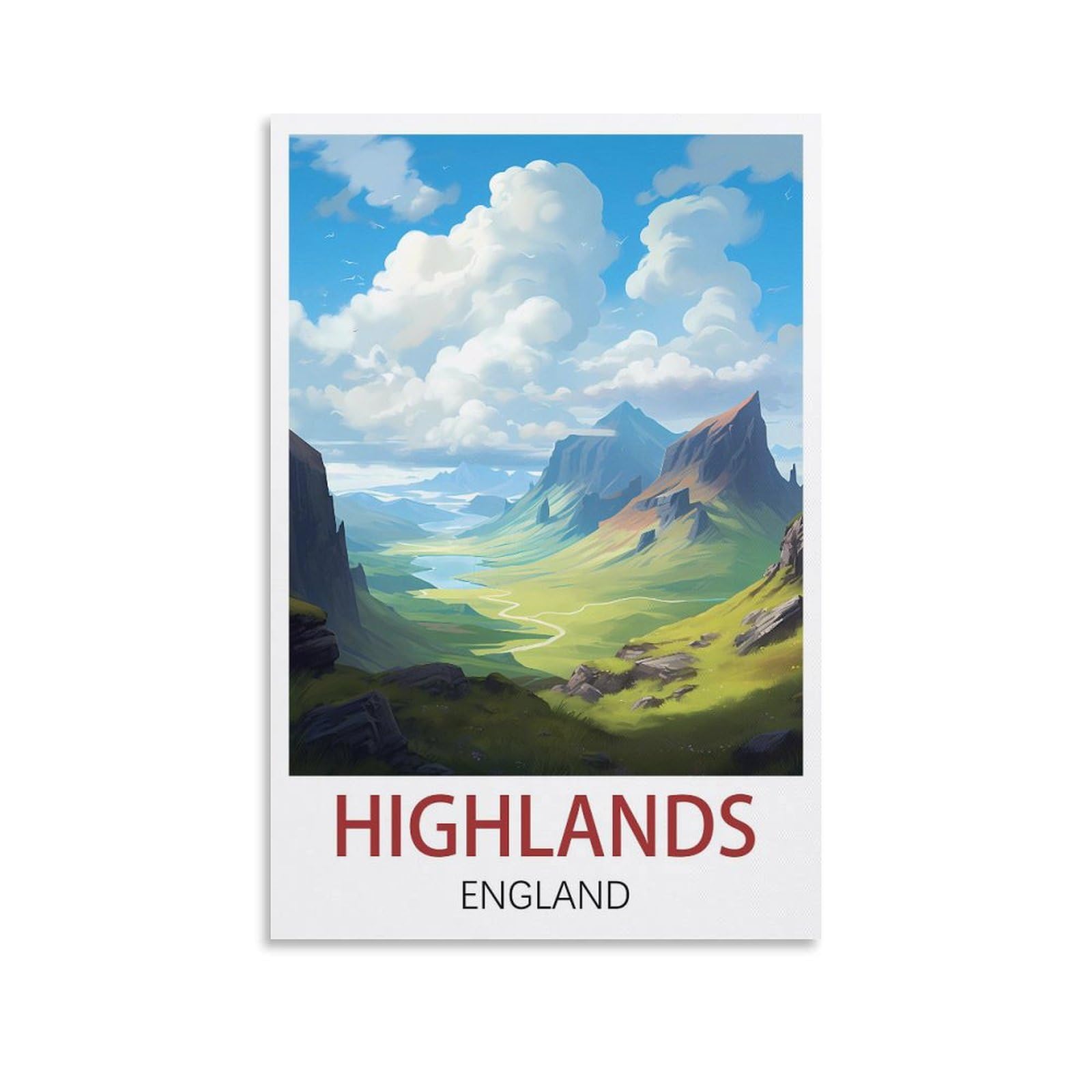 EZMLFA 5D Diamond Art Kits for Beginner,Highlands England,Diamond Art House DIY Diamond Art Kits for Home Wall Decor 30x40cm