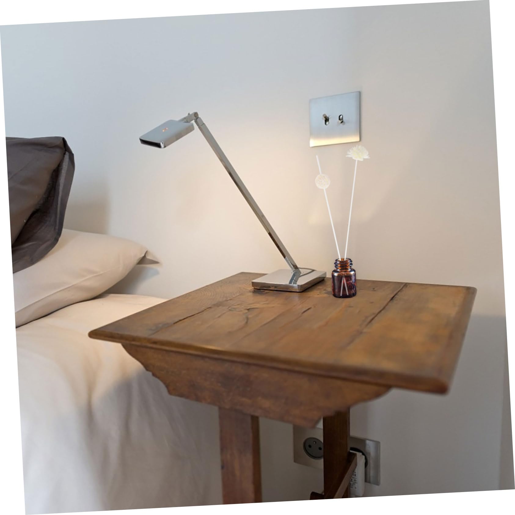 ULTECHNOVO Bâtonnets Diffuseurs Aromathérapie en Rotin Blanc 30 Pièces pour Huile Essentielle Outils Diffuseurs Parfum Intérieur Été Fleurs Séchées