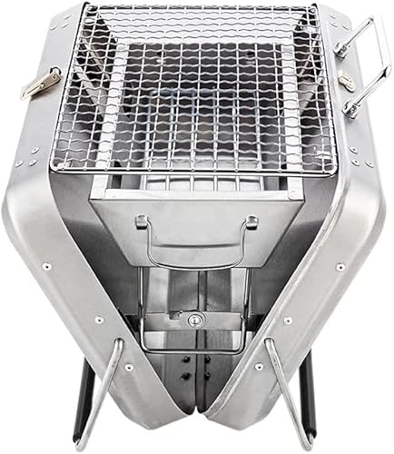Barbacoa Parrilla de carbón Parrilla de barbacoa de acero inoxidable al aire libre Parrilla de barbacoa de carbón portátil plegable Herramientas de