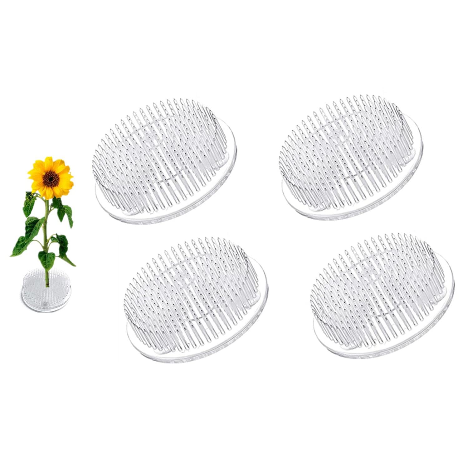 Photo 1 of 4Pcs Thicken Plastic Flower Frog 70mm/2.76" Clear Japanese Floral Frogs Round Ikebana Kenzan Flower Arrangement Pin Frog Holder 4pcs Round