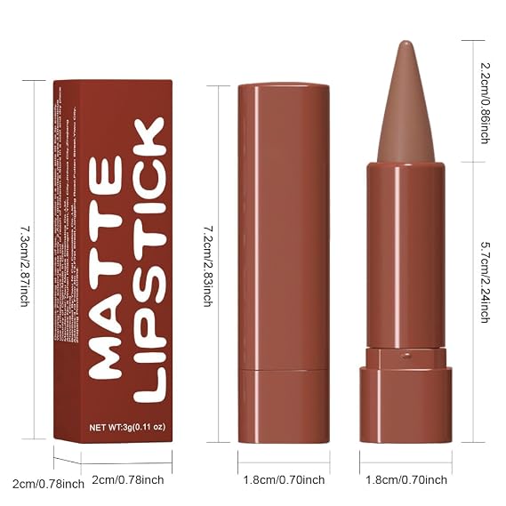 Warm Brown Lip Liner,LongLasting Matte Lipstick,Cone Tip lipliner Pencil