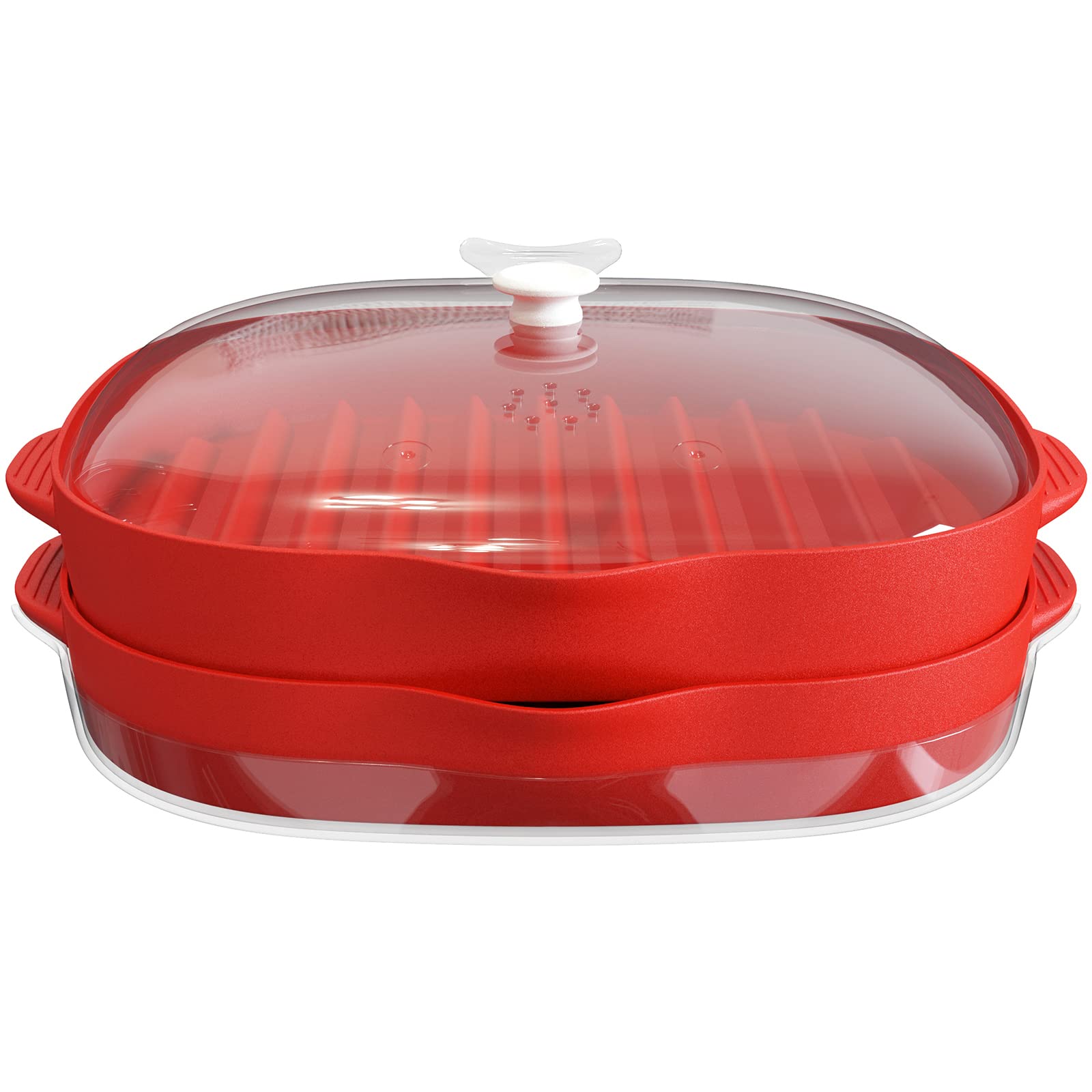 Nico See Wonder MICROWAVE BACON COOKER RED BEIYONG