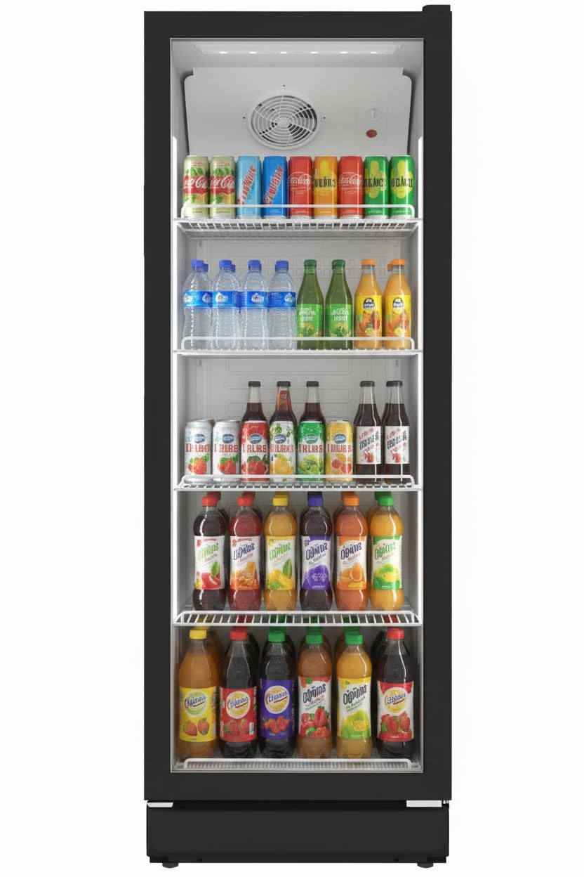 SCHOEPF Getränkekühlschrank GKS300 300L Glastür Umluft 169cm Schwarz