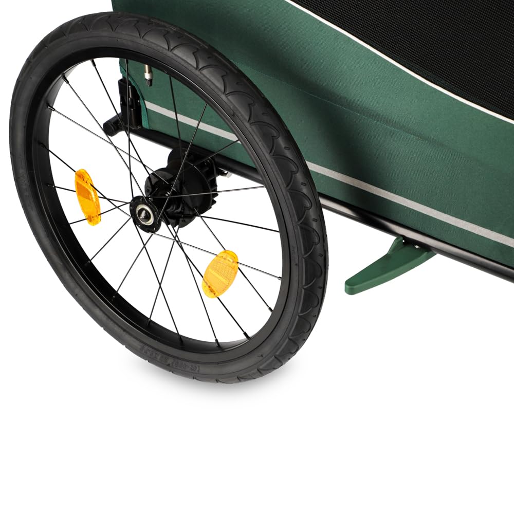 E-Bike Fahrradanhänger & Jogger für Hunde bis 45 KG | 2 in 1 | Geräumige, Wasserabweisende Kabine | Maße: L110 x B84 x H103 cm