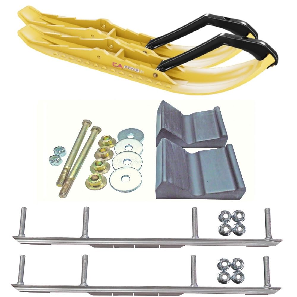 C&A Pro Yellow TMX Snowmobile Skis w/ 7.5