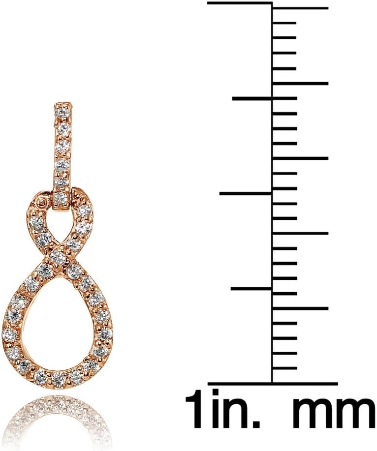 Sterling Silver Cubic Zirconia Small Infinity Dangle Earrings - Image 3