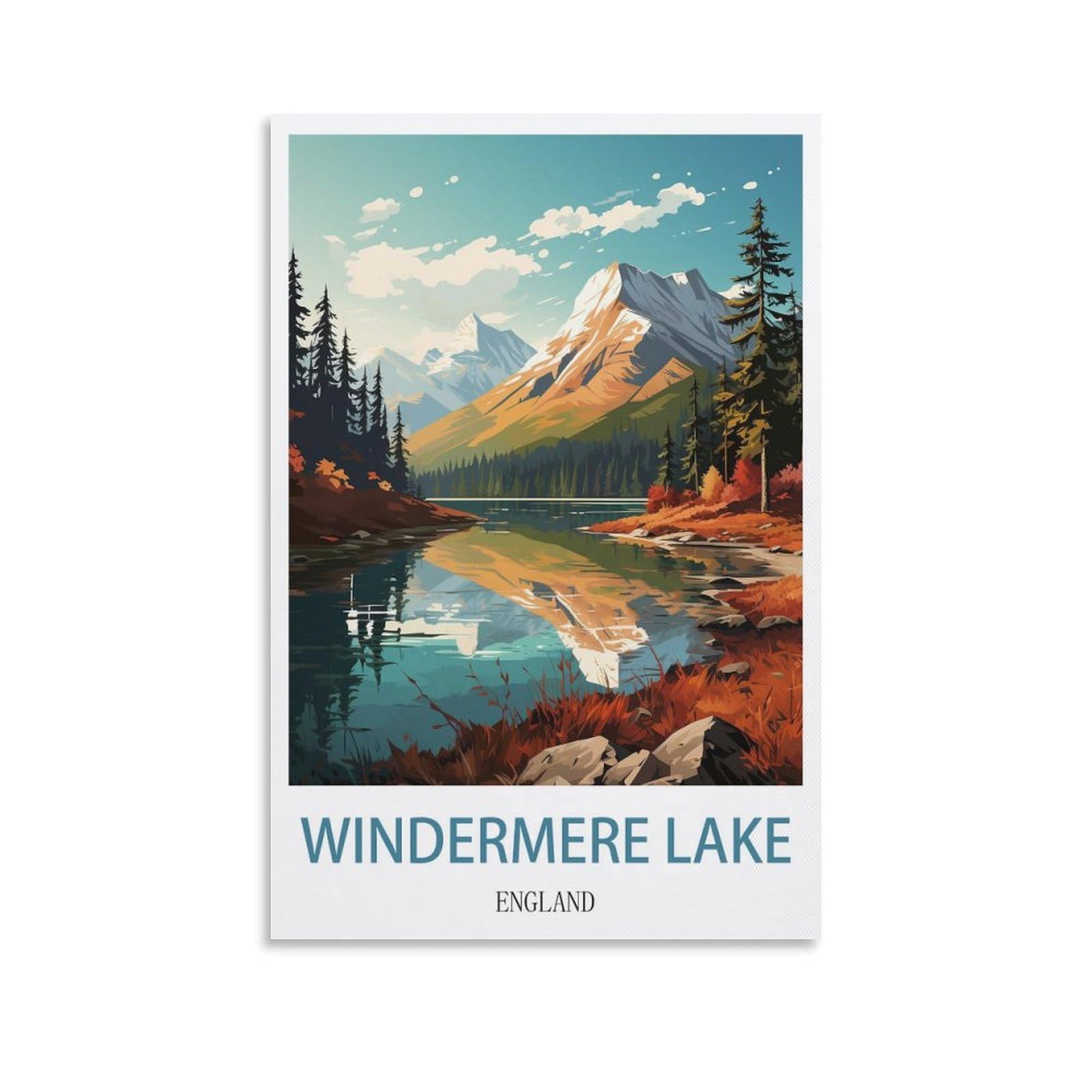 EZMLFA 5D Diamond Painting Kits for Adults,Windermere Lake England,Diamond Painting,Landscape Gem Art Kits Adult and Crafts Home Decor 40x50cm