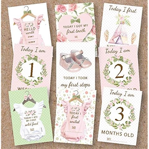 Personal Moments Baby Girl Milestone Cards • New Baby Gift Milestone Cards Milestone Cards • Vintage Baby Memory Cards Cover