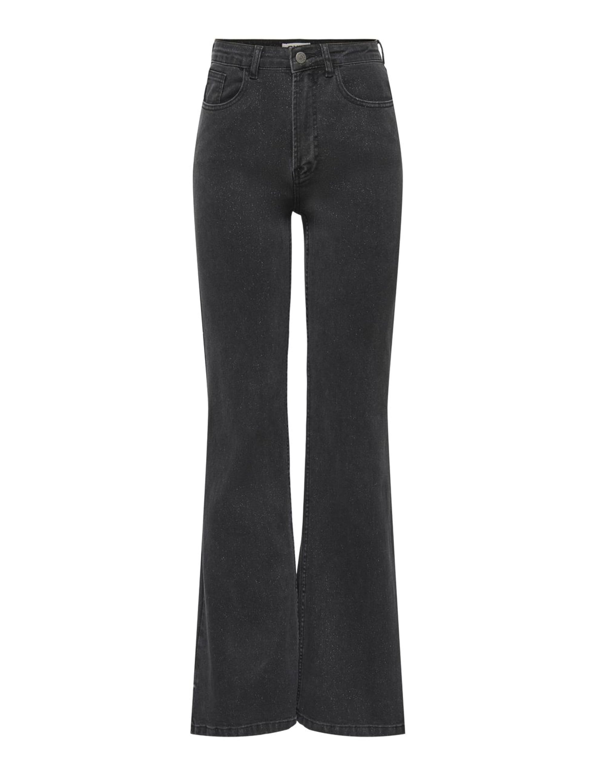 ONLY Onljuicy Glitter HW Flare Dnm Mae, Negro Lavado, 26W / 32L Mujeres