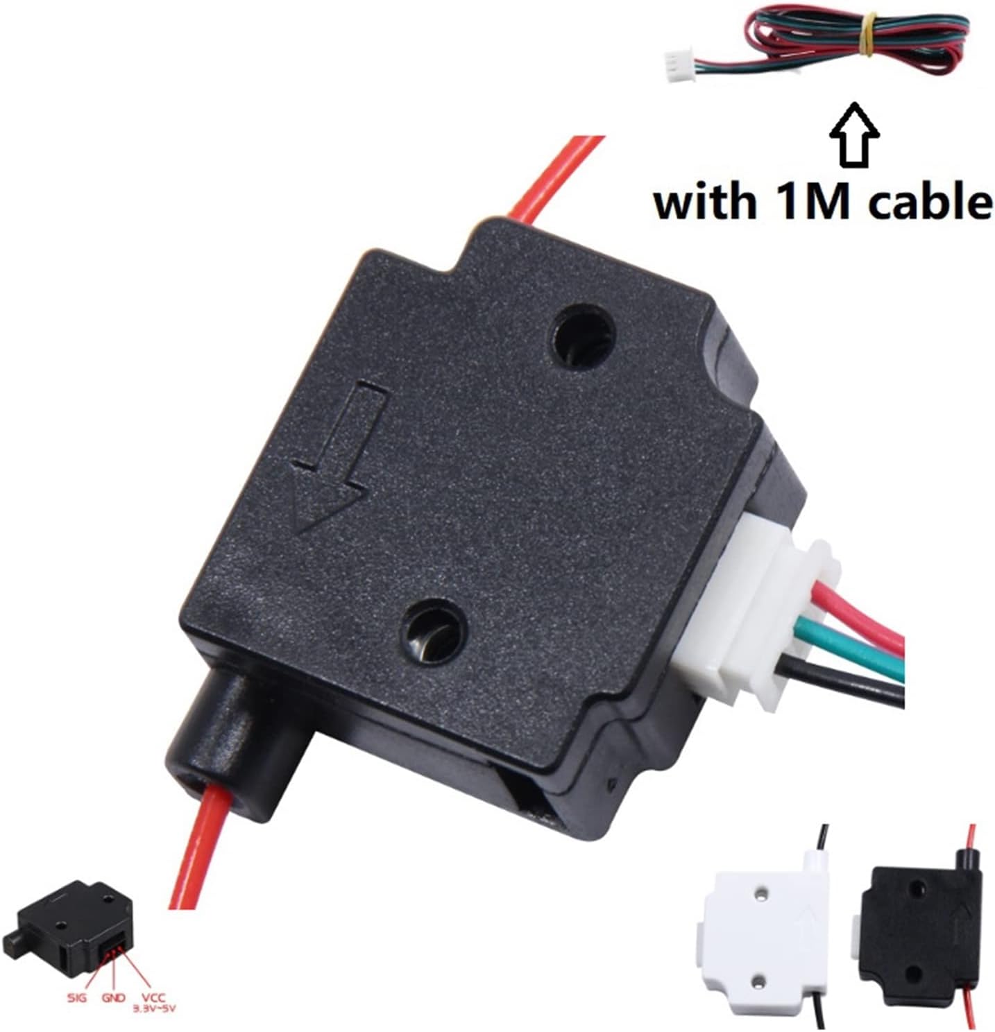 LANGshaw 20 10set 1.75mm Filament Break Runout Detector Detection Module Sensor with 1M Cable 3D Printer Parts Compatible for Filament Shortage (Size : 20xWhite)