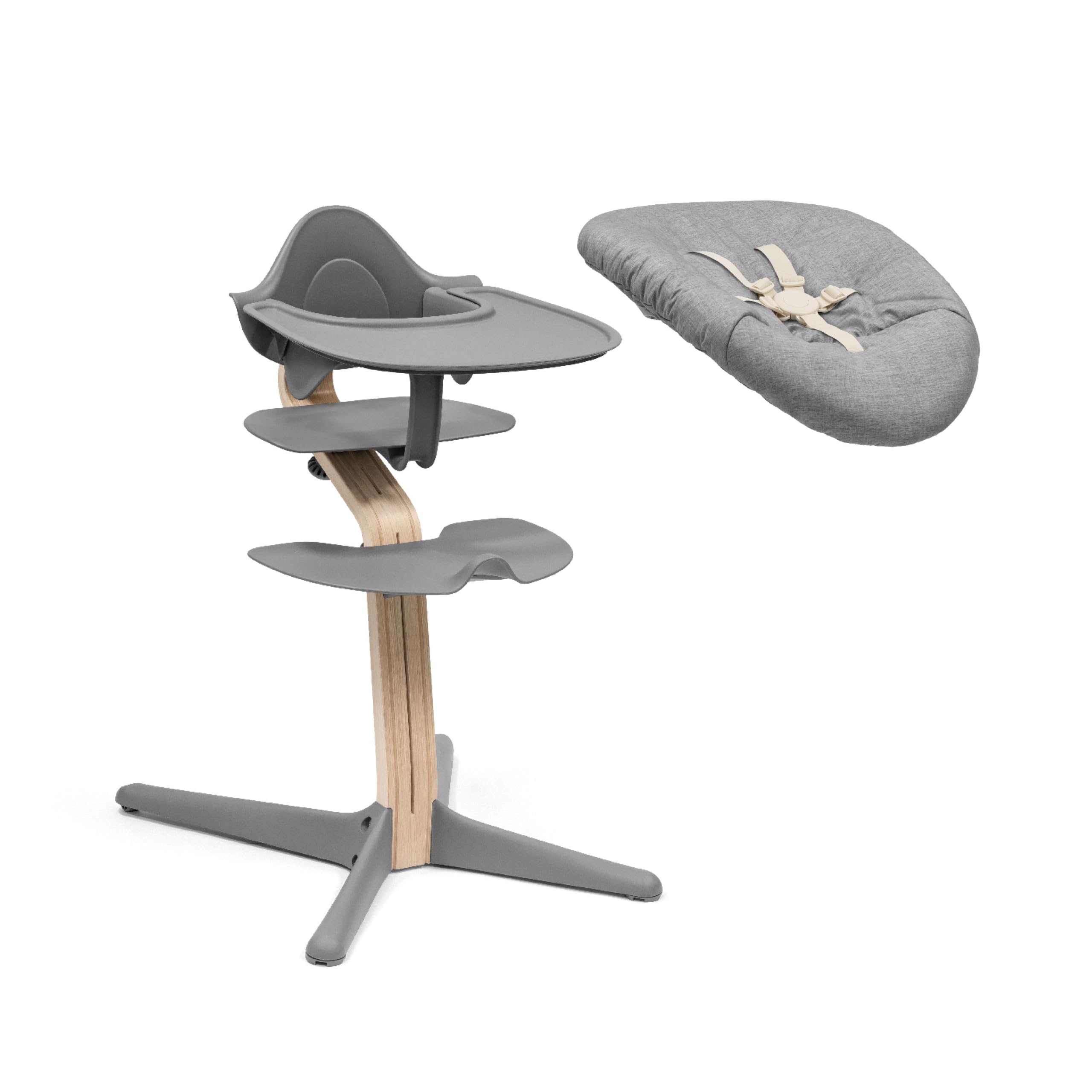 Stokke Nomi Trona con Set Recién Nacido, Baby Set y Bandeja, Gris