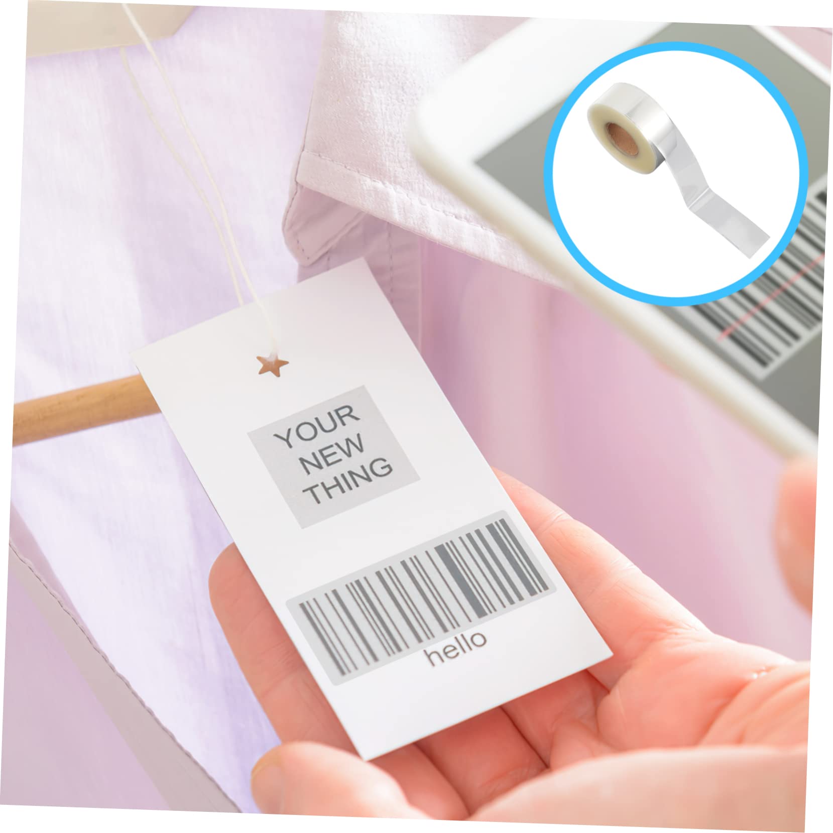 Angoily 1500 Pezzi Pellicole Protettive per Etichette Barcode PVC Trasparenti Resistenti All e Graffi per Etichette Scolastiche e Librarie