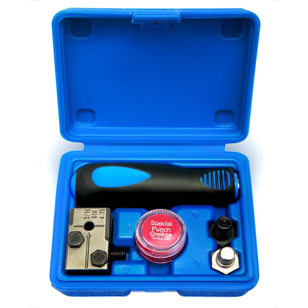 Herramienta de Abocardado, para Líneas de Freno 4,75 mm, Abocardador de Tubos de Freno Manual para DIN e ISO Doble Abocardado, Dispositivo para Tubos de Acero y Cobre en Taller