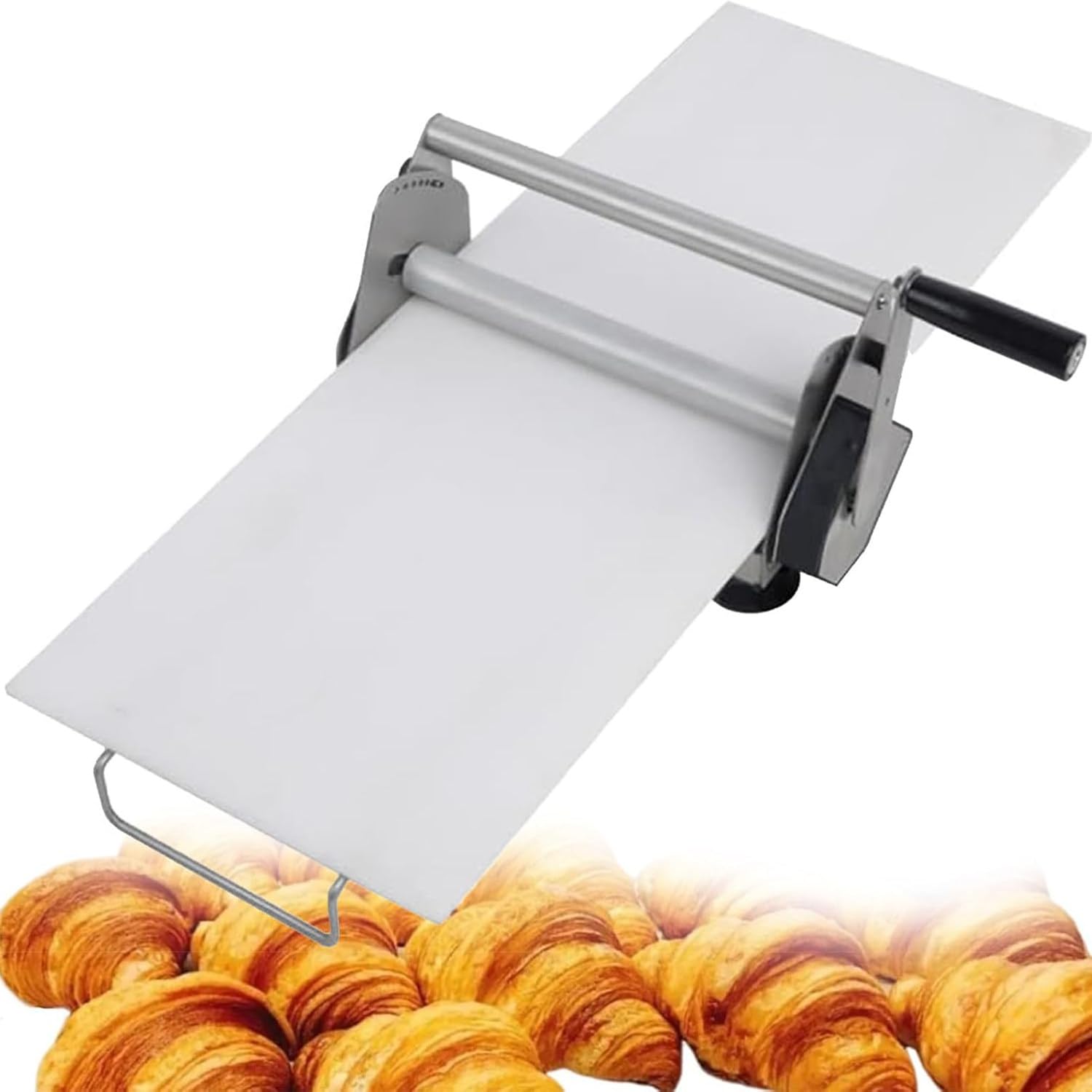 Sfogliatrice Manuale compatta per Pasta, Macchina per la stesura della Pasta in Acciaio Inossidabile con Spessore Regolabile da 0,5 a 17,5 mm/0,5 a 27 mm, sfogliatrice da banco per preparare