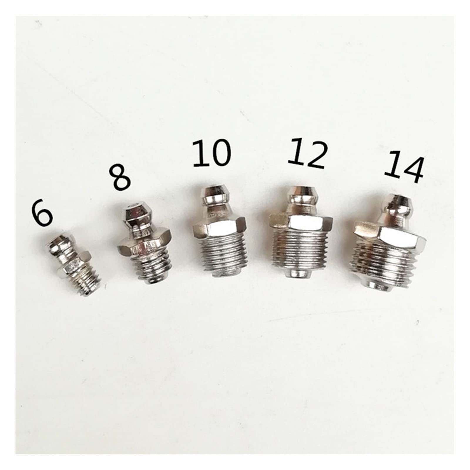 Zestaw mosiężnych smarowniczek, 10 szt. Uniwersalnych złączek do smarownic M6-M12 0/45/90 stopni Gwint zewnętrzny Złączka Zerk(M12 X 1 Straight)
