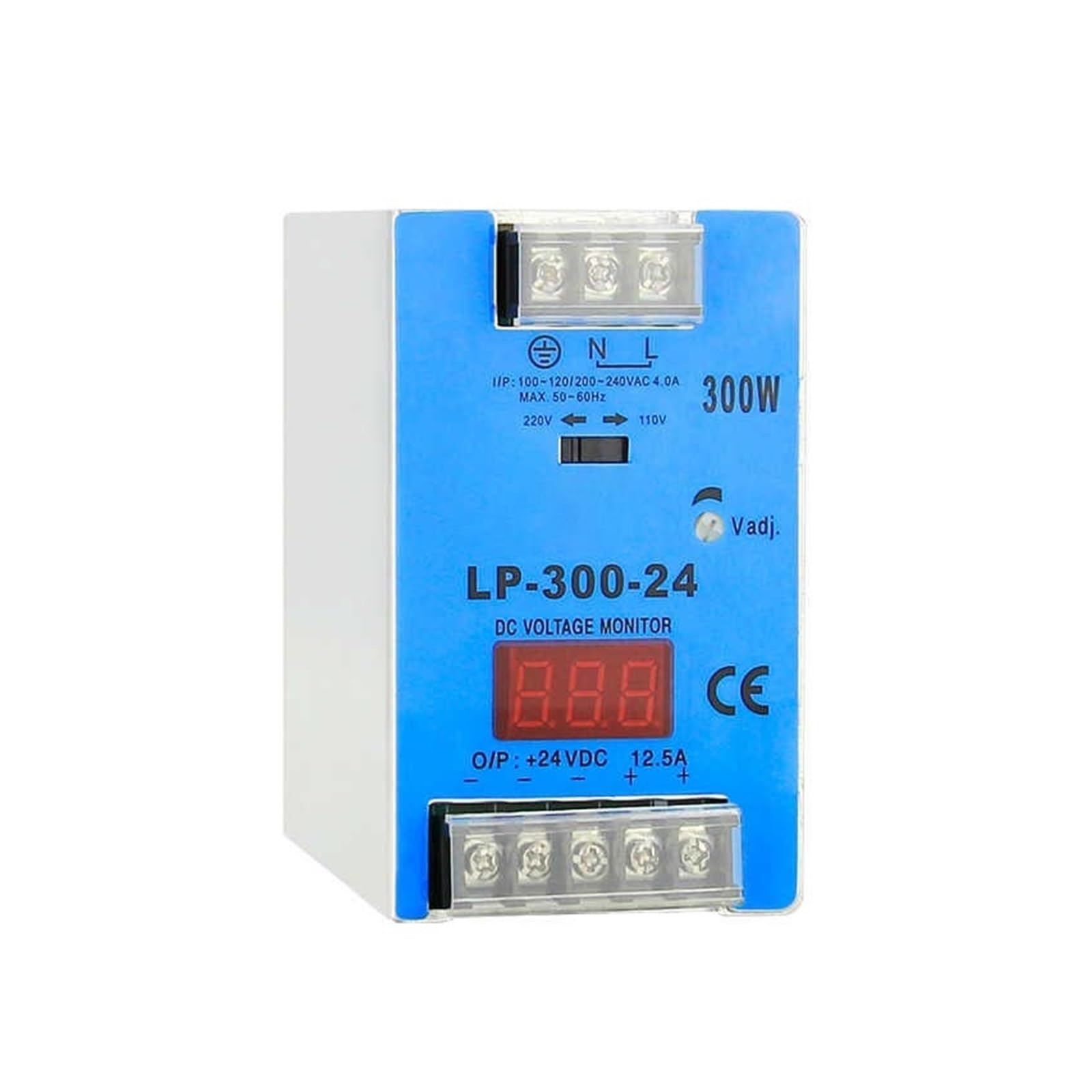 BFSYDLUJ LP 300W 12V 24V 48V 23A 12.5A 6.25A Model AC DC LED Digital Display Switching Power Supply Single Output(LP-300-48V 6.25A)