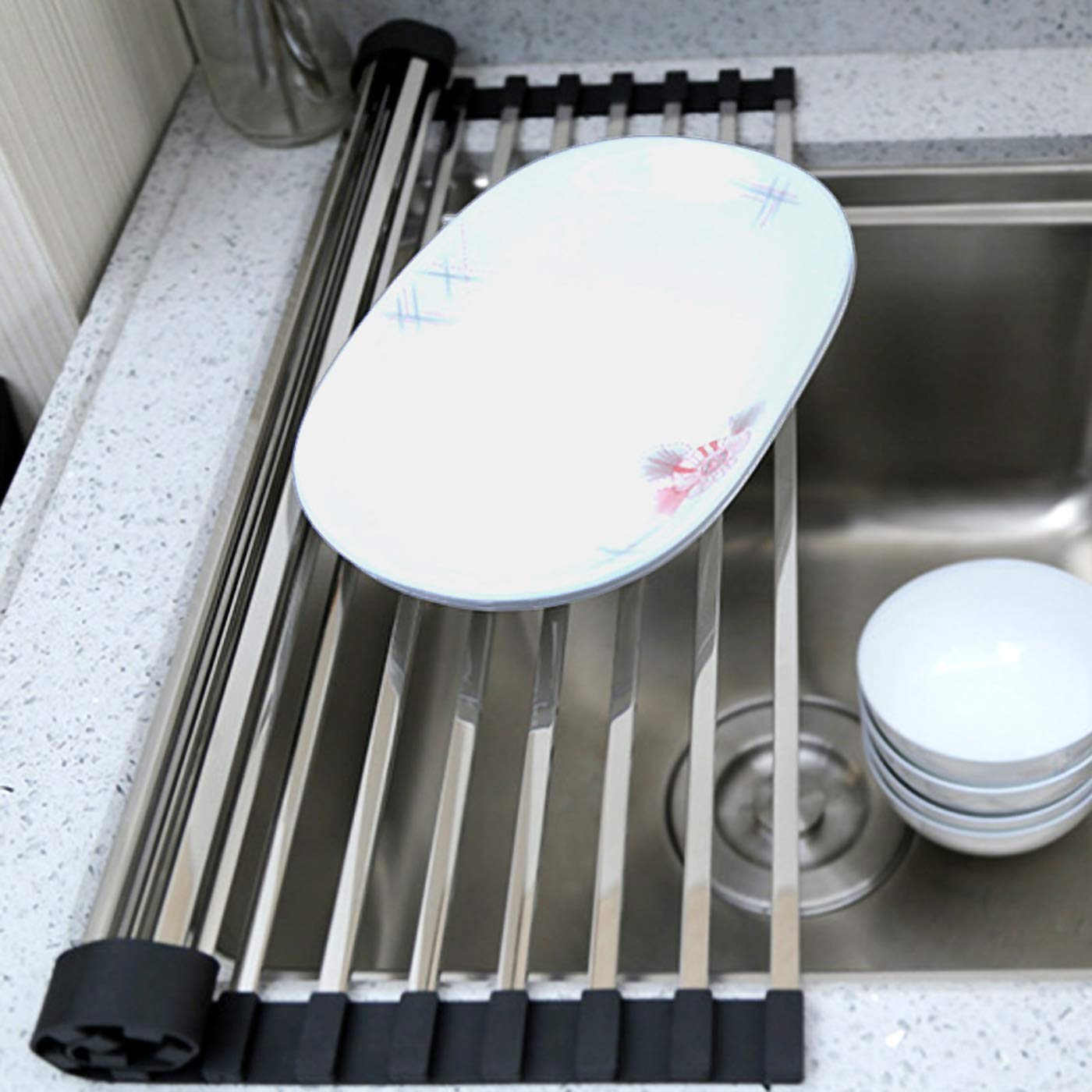 Buy Ahyuan Roll up Dish Drying Rack Square Tubes Stainless Still Over