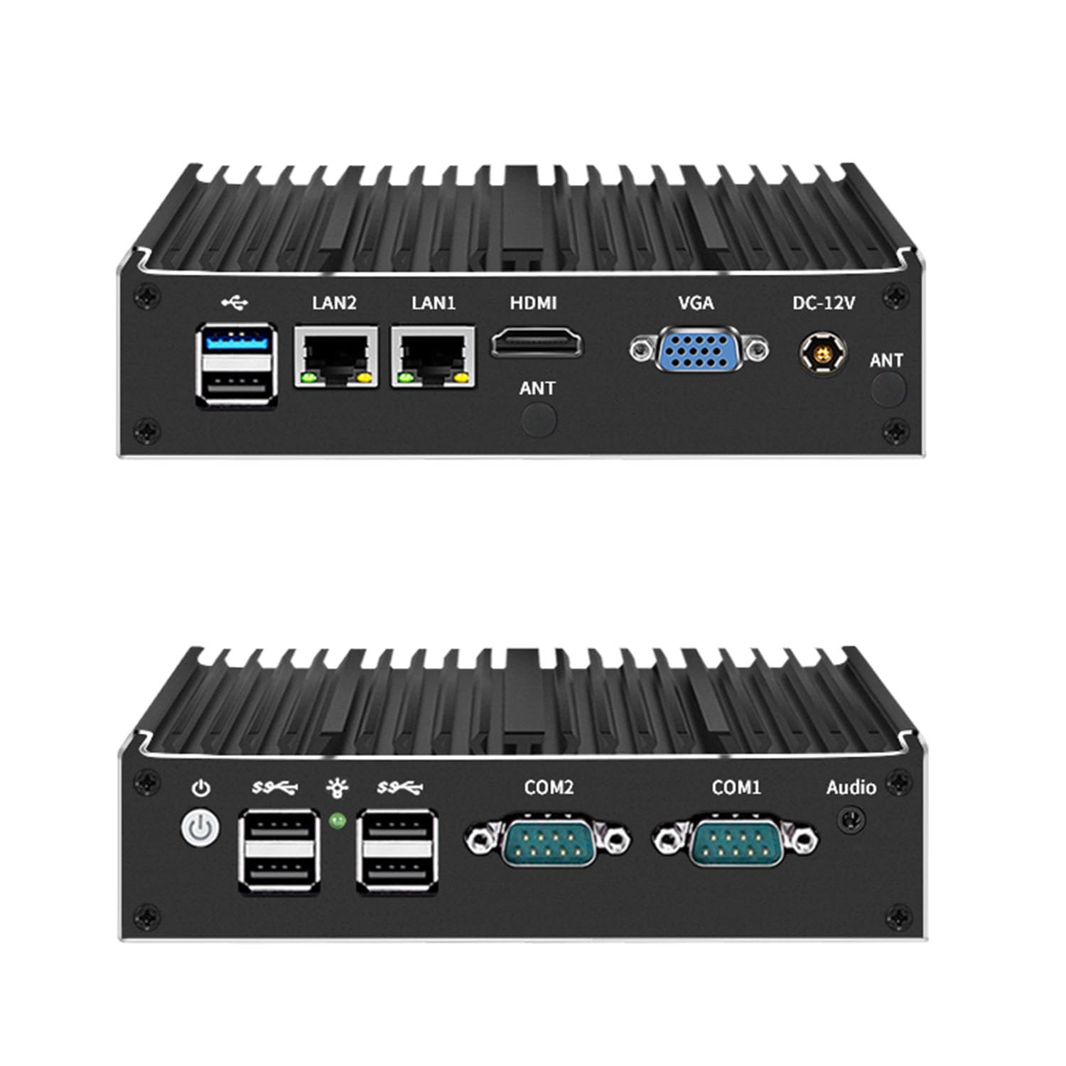 Celeron N2840 X86 Thin Client, Mini PC, Cheap Computer with Dual RJ45 Port Dual COM RS485 VGA HDMI 6 USB