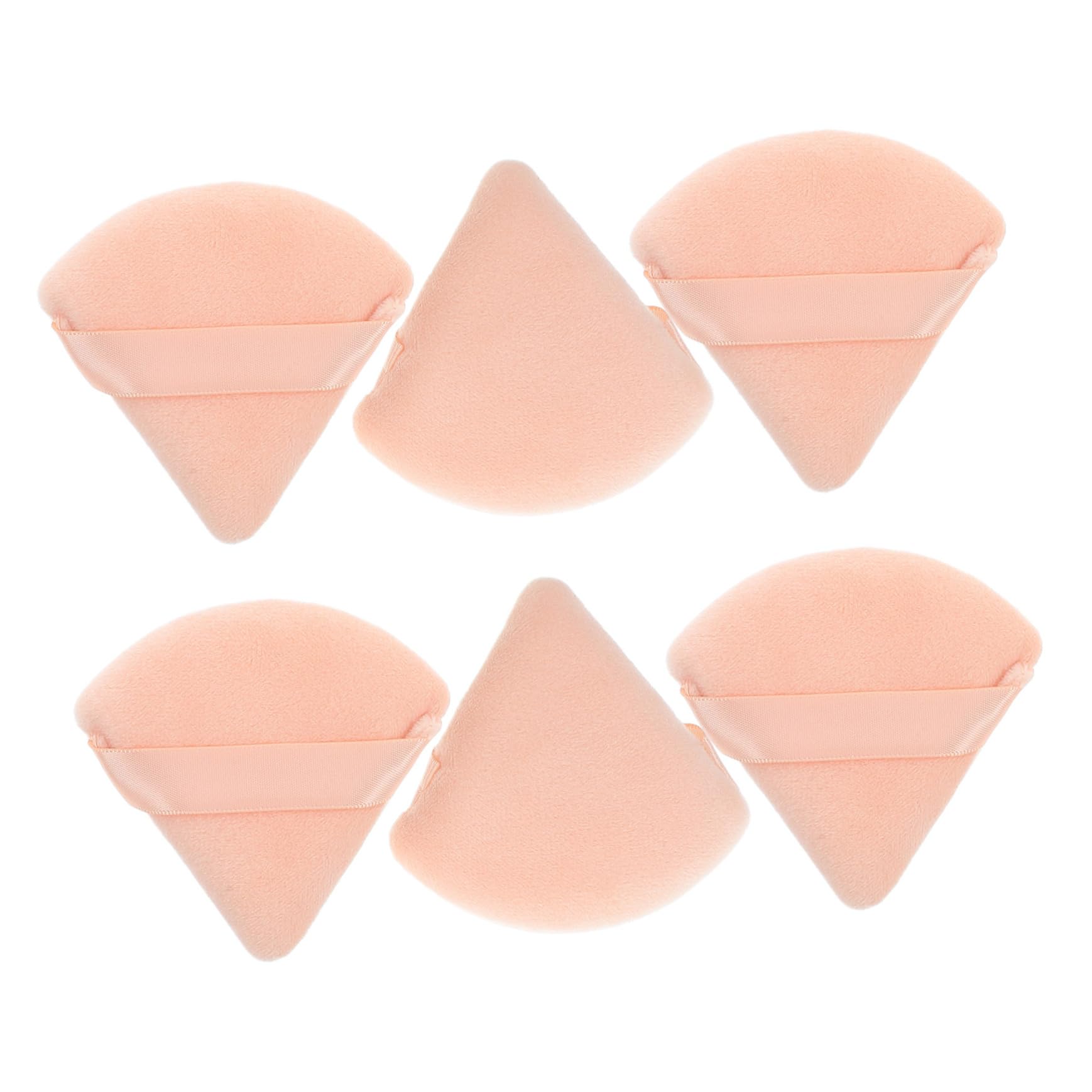 Ipetboom 6pcs Triangle Loose Powder for Foundation and Makeup Application Soft Texture Fan Shaped Design for Even Finish for Dry Powder Use Comfortable Makeup Tools