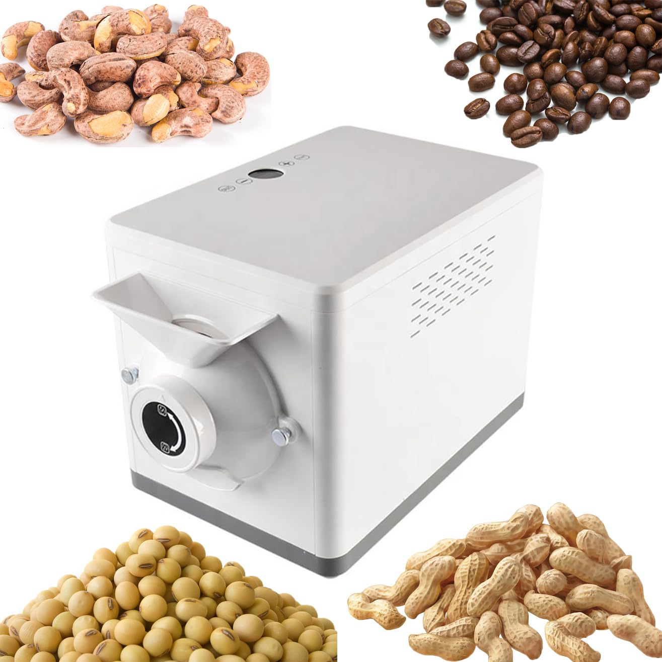 Tostatrice per caffè da 1600 W, macchina per torrefare chicchi di caffè elettrica antiaderente da 1500 g, arachidi, anacardi, castagne, tempi e temperatura regolabili, sesamo, soia, arachidi, tè