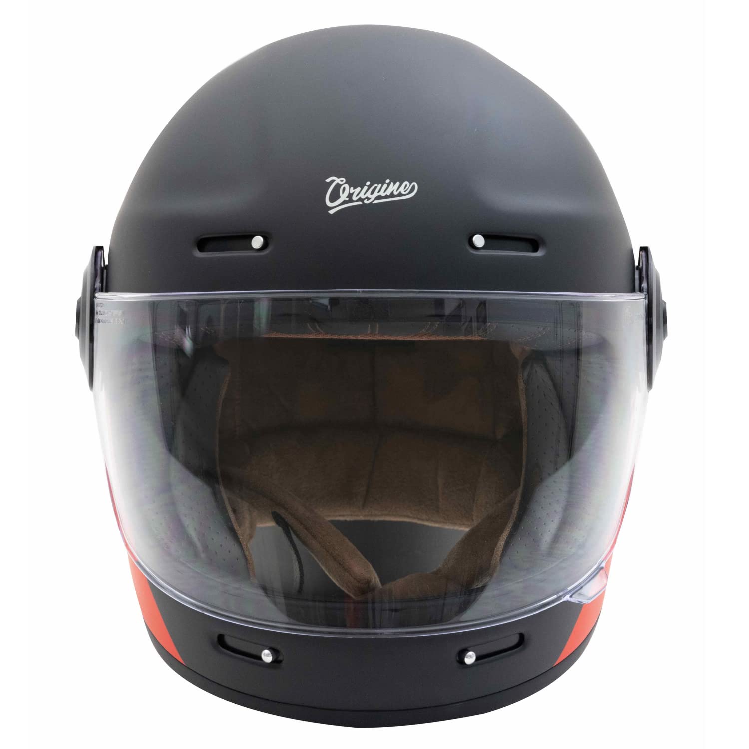 ORIGINE Casco Integral Moto Vintage Homologado ECE Cáscara de Fibra de Vidrio con Visera
