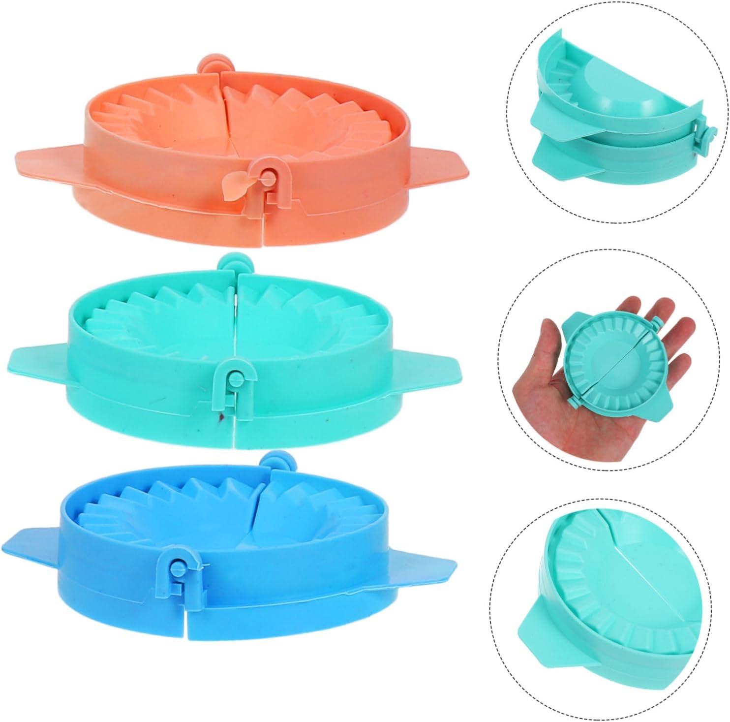 3 Pack Plastic Dumpling Stamp Ravioli Press Mold for Dough