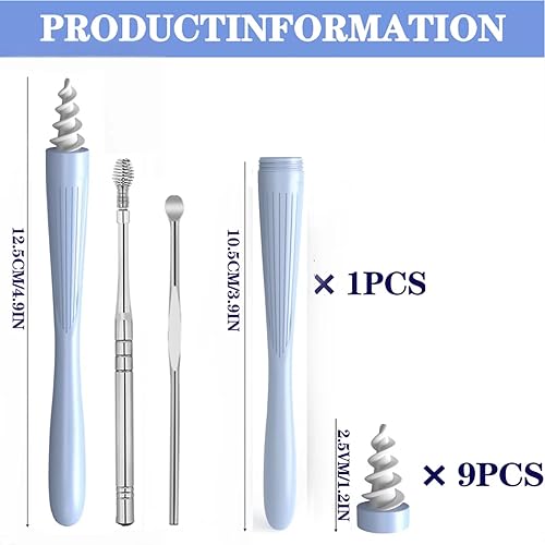Miniatura 7 de Herramienta de eliminación de cera de oído 3 en 1, Q-Grips 2024 Eliminación de cera de oído reutilizable lavable Reemplazo de puntas de silicona