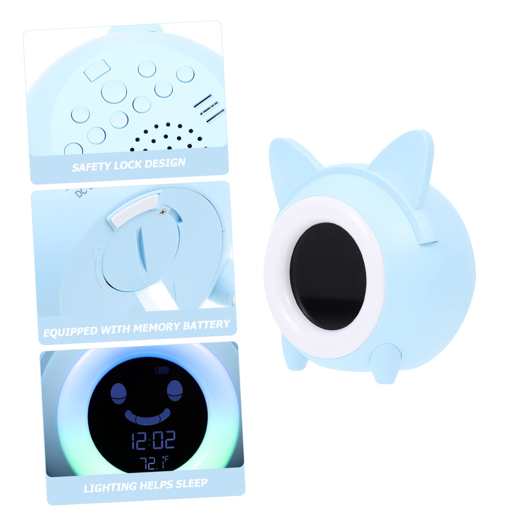 MAGICLULU Creativo Reloj Despertador Digital Luz Nocturna Azul para Niños