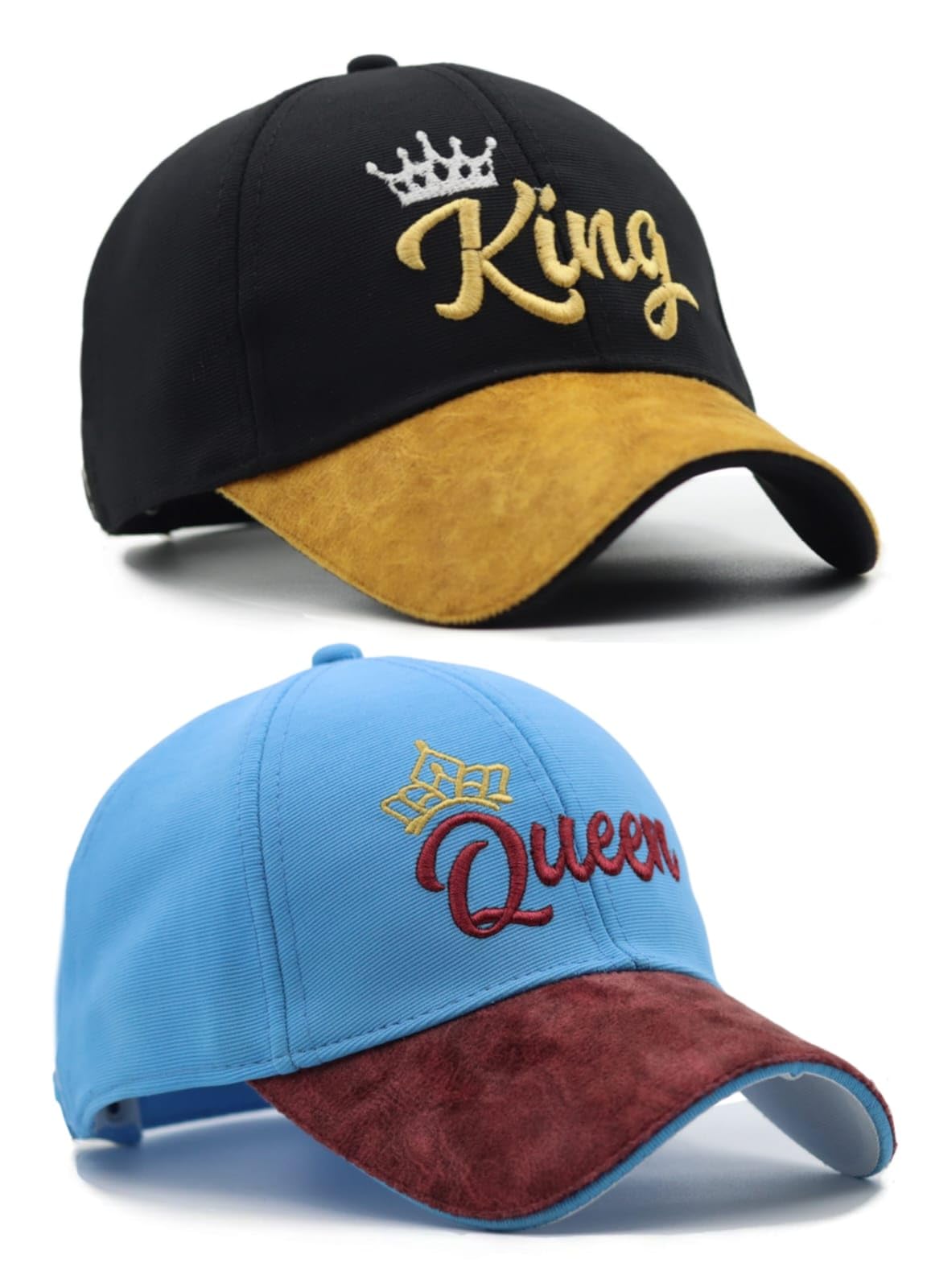King and Queen Embroidered Baseball Caps, Couple Matching Hats Set (Orignal Image)-image-39