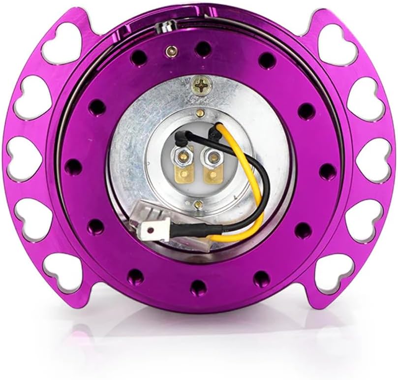 NRG Innovations NRG-SRK-222PP-PP Gen 2.0 Steering Wheel Quick Release Kit Adapter Purple Body/Purple Heart Cutout Ring 6x70mm & 6x74mm Bolt Pattern