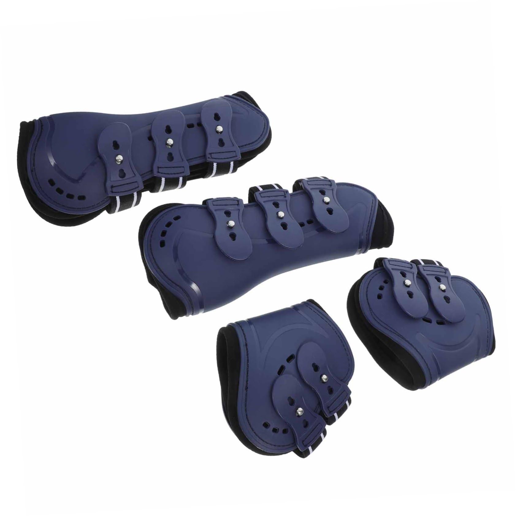 Toddmomy 4piezas Botas De Tendón para Caballos Protección PU Delanteras y Traseras para y Paseos Diseño Ergonómico y Resistente