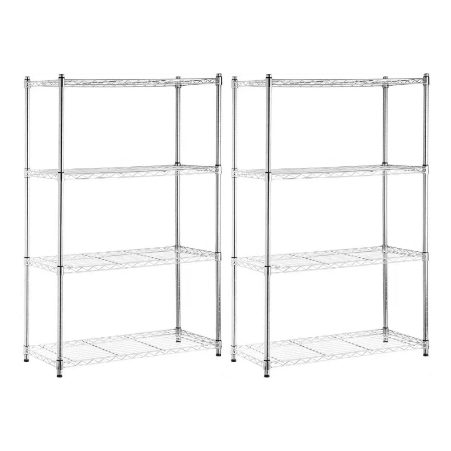 THINIA HOME Pack 2 Estanterías Metálicas con 4 Baldas Ajustables 137x91.4x35.5cm 320Kg