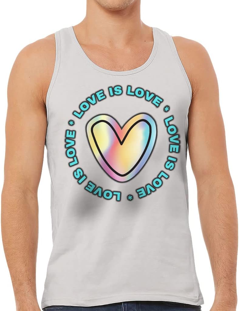 Love is Love Tank - Queer Pride Workout Tank - Quote Design Jersey Tank