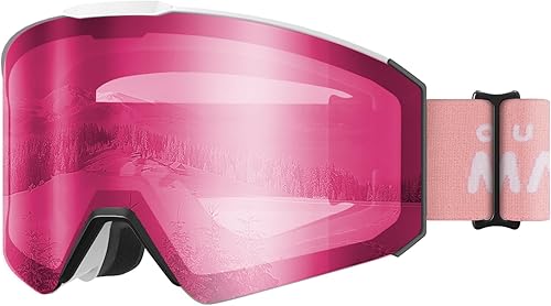 OutdoorMaster Falcon - Gafas de esquí para niños, lente intercambiable magnética, protección UV, OTG, gafas de snowboard para jóvenes