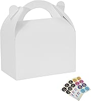 Vista 11 de Bssay Paquete de 30 cajas de regalo de fiesta, cajas de regalo, cajas de regalo de papel a dos aguas con asas, perfectas para fiestas de cumpleaños