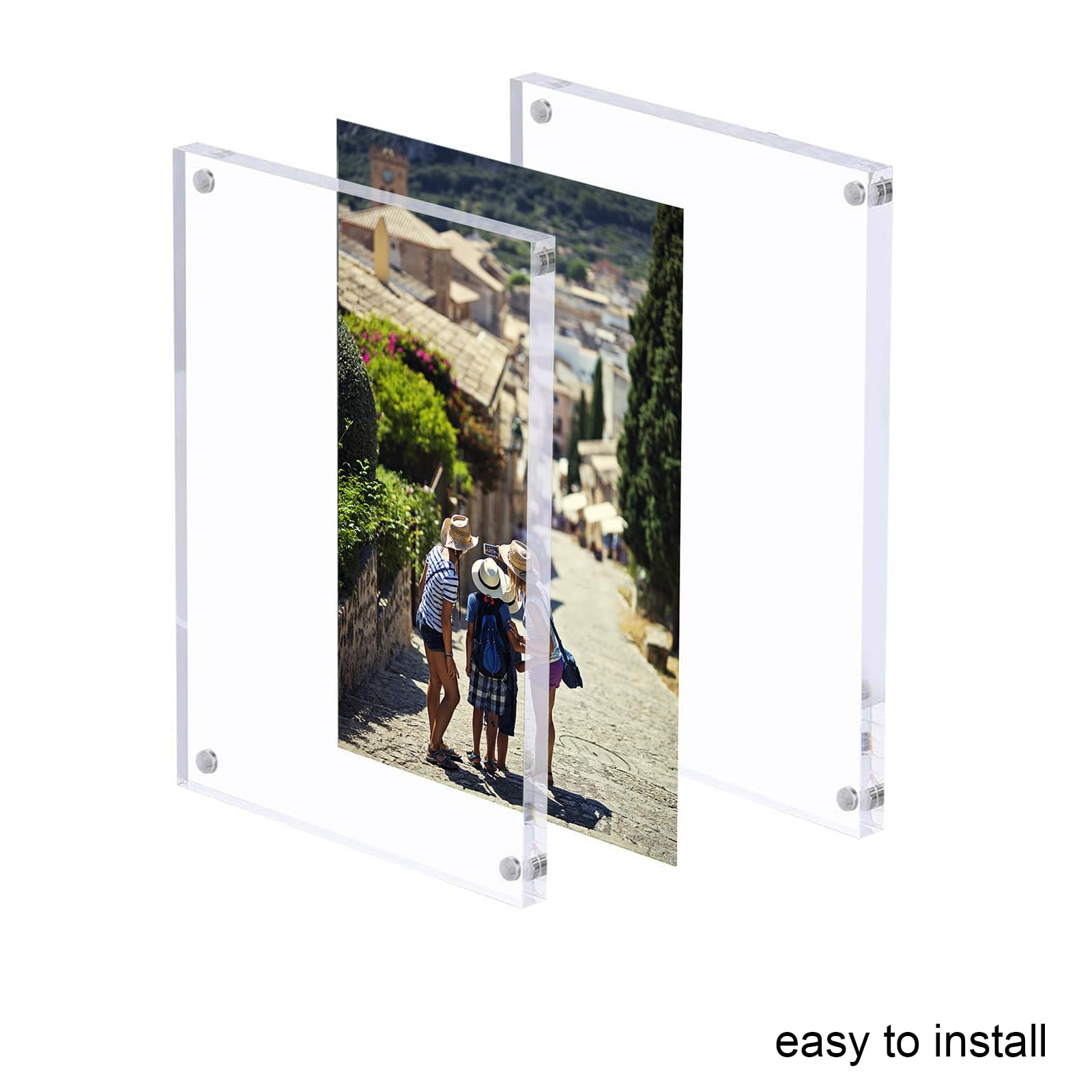 LumenTY 2 Cadres Photo Acryliques Magnétiques 13x18 Cm - Cadres Transparents Double Face