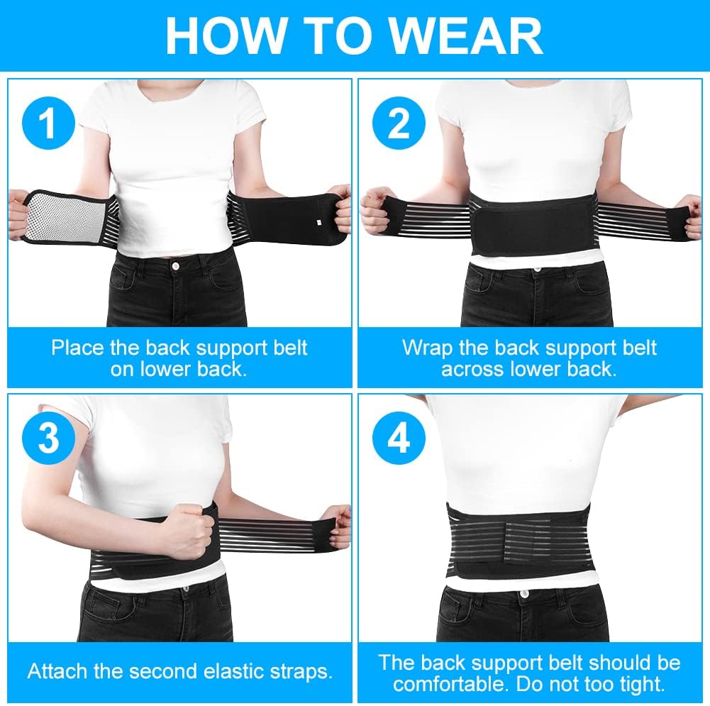 Four-step guide on how to wear the ACWOO Back Support Belt